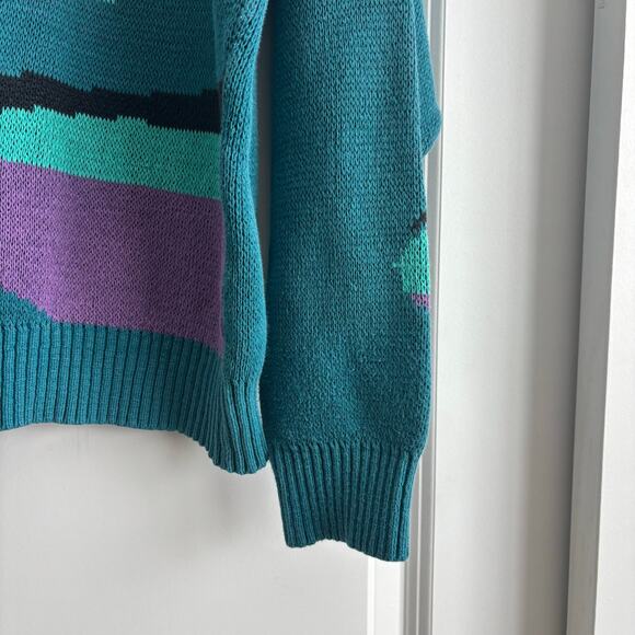 VTG London Fog Golf Sweater Men's Large Made in USA 100% Cotton Intarsia Knit - Picture 10 of 15